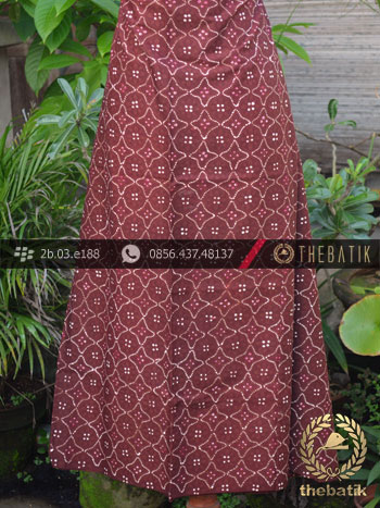 Batik Cap Tulis Jogja Motif Ceplok Kembang Marun