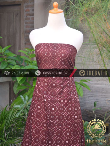 Batik Cap Tulis Jogja Motif Ceplok Kembang Marun