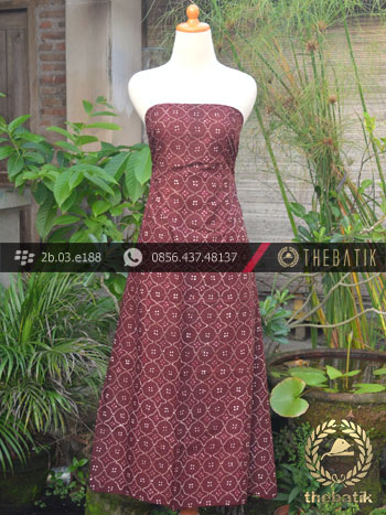 Batik Cap Tulis Jogja Motif Ceplok Kembang Marun