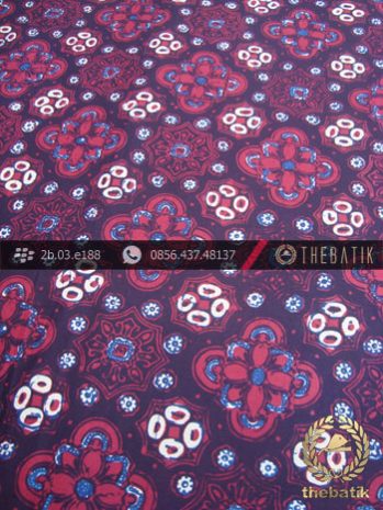 Batik Cap Tulis Jogja Motif Ceplok Merah Biru
