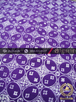 Batik Cap Motif Kawung Benggol Ungu Kelengan