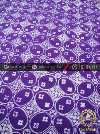 Batik Cap Motif Kawung Benggol Ungu Kelengan