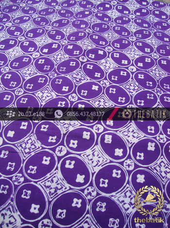 Batik Cap Motif Kawung Benggol Ungu Kelengan