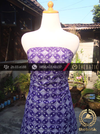Batik Cap Motif Kawung Benggol Ungu Kelengan
