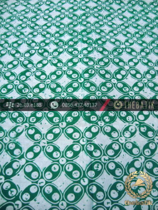 Batik Cap Motif Kawung Sen Hijau Kelengan