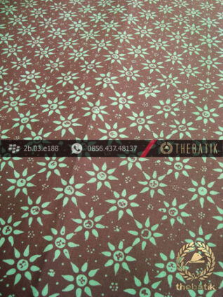 Batik Cap Motif Kembang Tanjung Coklat Hijau
