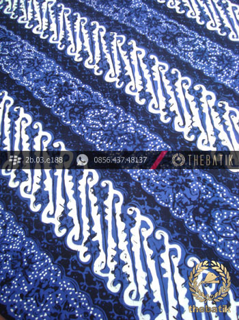 Batik Cap Tulis Jogja Motif Parang Curigo Seling Biru