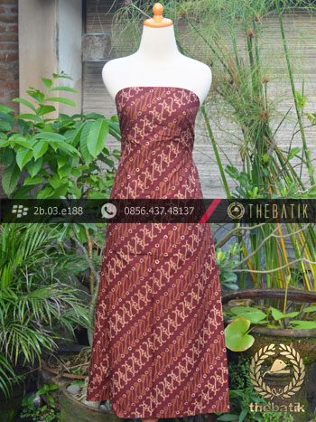 Batik Cap Tulis Jogja Motif Parang Jenggot Seling Maroon