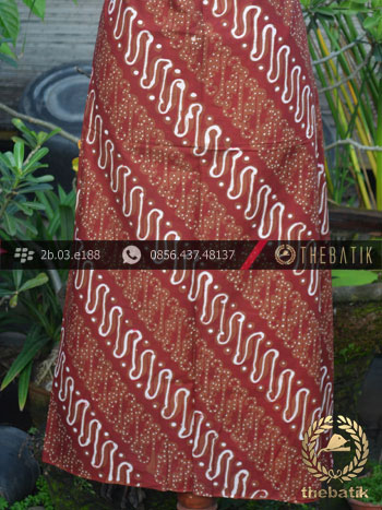 Batik Cap Tulis Jogja Motif Parang Rusak Seling Maroon