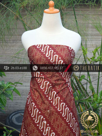 Batik Cap Tulis Jogja Motif Parang Rusak Seling Maroon