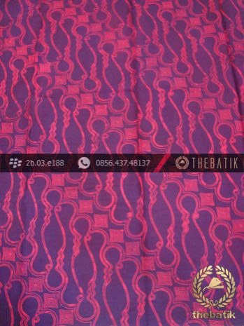 Batik Cap Jogja Motif Parang Barong Merah Seling Ungu