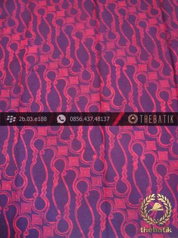 Batik Cap Jogja Motif Parang Barong Merah Seling Ungu