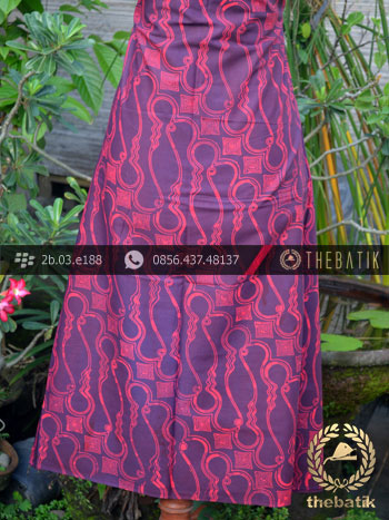 Batik Cap Jogja Motif Parang Barong Merah Seling Ungu