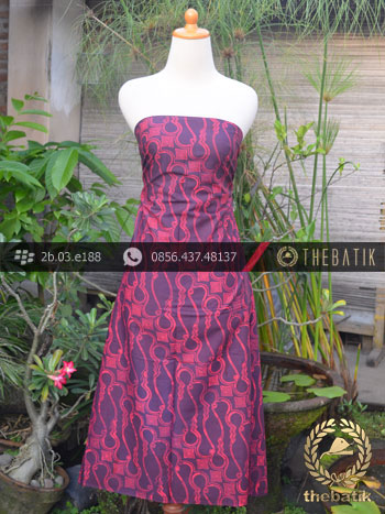 Batik Cap Jogja Motif Parang Barong Merah Seling Ungu