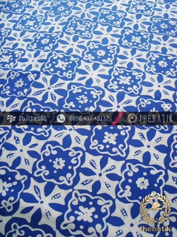 Batik Cap Motif Ceplok Matahari Biru Kelengan