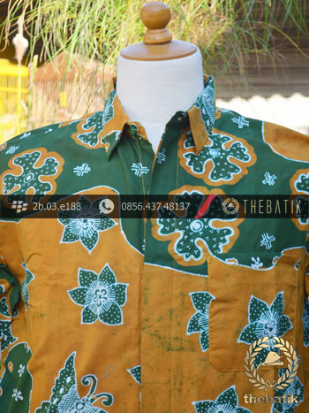 Kemeja Batik Tulis Motif Pulau Remukan Hijau