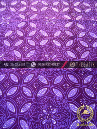 Batik Cap Tulis Jogja Motif Kawung Kembang Ungu
