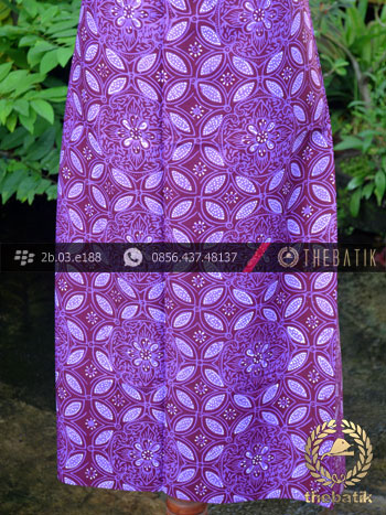 Batik Cap Tulis Jogja Motif Kawung Kembang Ungu