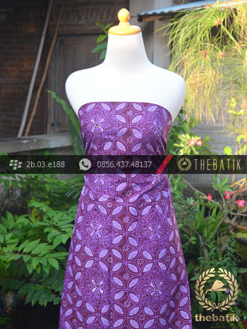 Batik Cap Tulis Jogja Motif Kawung Kembang Ungu