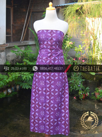 Batik Cap Tulis Jogja Motif Kawung Kembang Ungu