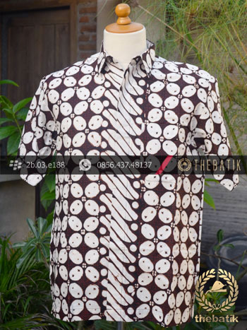 Kemeja Batik Cap Motif Kawung Lis Parang Barong