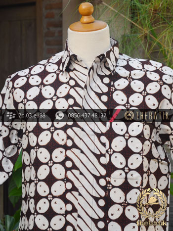 Kemeja Batik Cap Motif Kawung Lis Parang Barong