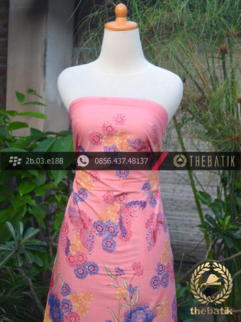 Batik Cap Motif Kupu-Kupu Merak Latar Jambon