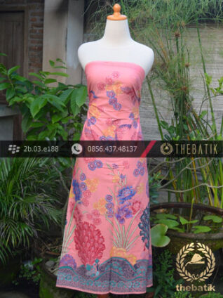 Batik Cap Motif Kupu-Kupu Merak Latar Jambon