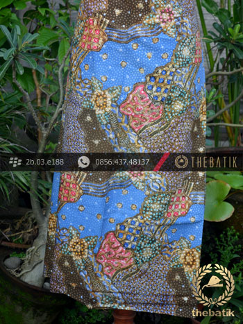 Batik Cap Tulis Pesisiran Motif Sekarjagad Biru Kontemporer