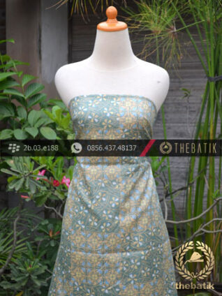 Kain Batik Cap Silky Motif Kontemporer Hijau