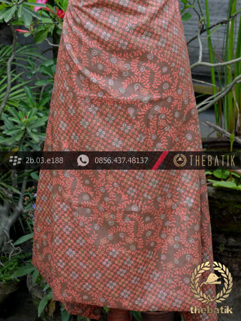Kain Batik Cap Silky Motif Kontemporer Jingga
