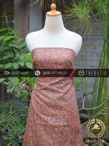 Kain Batik Cap Silky Motif Kontemporer Jingga