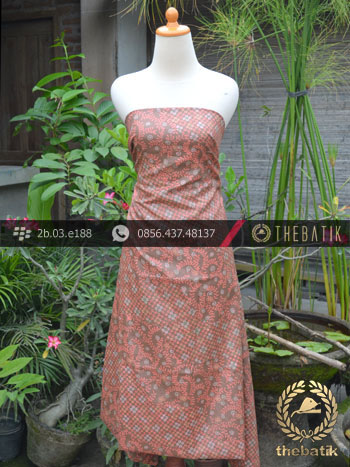 Kain Batik Cap Silky Motif Kontemporer Jingga