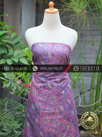 Kain Batik Cap Silky Motif Kontemporer Ungu