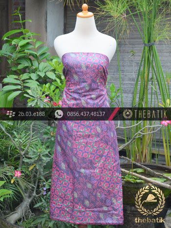 Kain Batik Cap Silky Motif Kontemporer Ungu