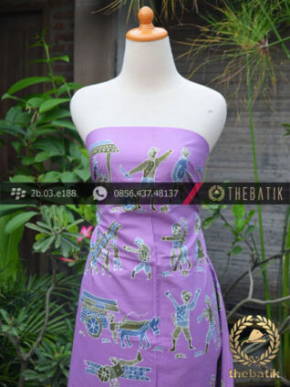 Batik Tulis Kumpeni Motif Dokar Latar Ungu