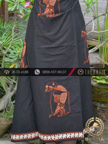 Batik Cap Tulis Jogja Motif Srikandhi Latar Hitam Klasik