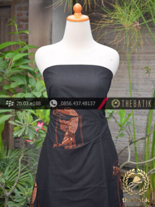 Batik Cap Tulis Jogja Motif Srikandhi Latar Hitam Klasik
