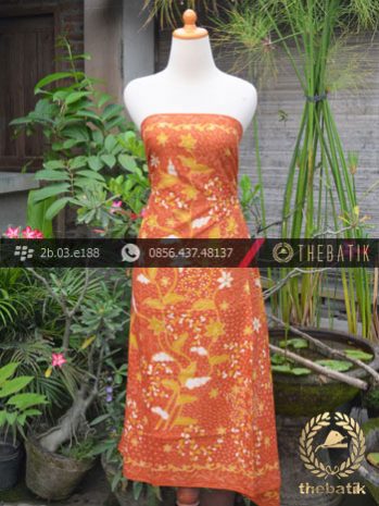 Batik Tulis Lasem Motif Buket Sulur Jingga
