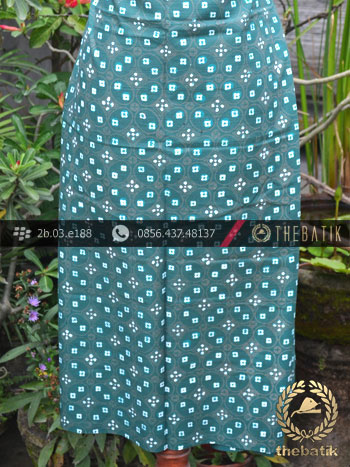 Batik Cap Tulis Jogja Motif Kawung Benggol Tosca