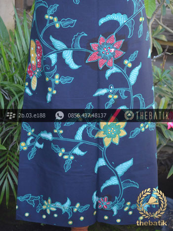 Batik Tulis Jogja Motif Kupu Colet Biru Dongker