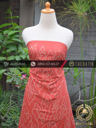 Batik Tulis Cirebon Motif Megamendung Emas Latar Salem
