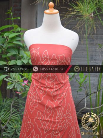 Batik Tulis Cirebon Motif Megamendung Emas Latar Salem