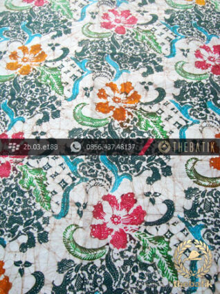 Batik Remukan Wonogiren Motif Bunga Coletan Hijau