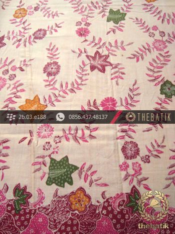 Kain Batik Tulis Motif Sekar Colet Peach