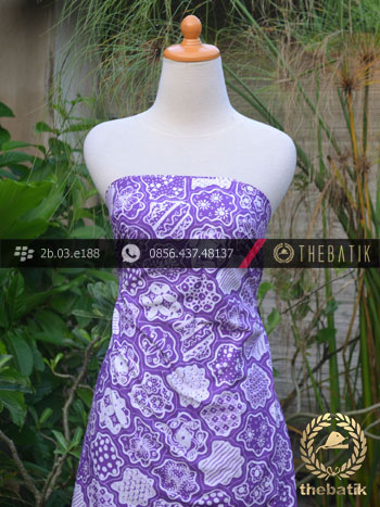 Kain Batik Tulis Jogja Motif Sekarjagad Ungu