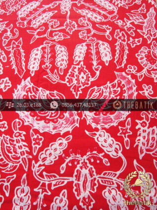 Kain Batik Tulis Jogja Motif Semen Latar Merah