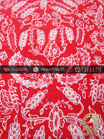 Kain Batik Tulis Jogja Motif Semen Latar Merah