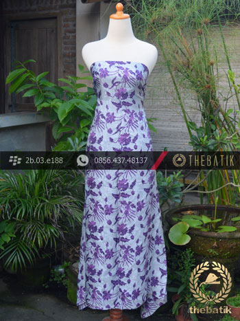 Kain Batik Sutera Pesisiran Motif Buketan Ungu