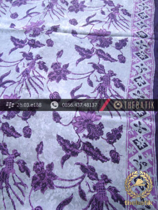 Kain Batik Sutera Pesisiran Motif Buketan Ungu